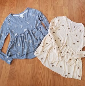 Francescas womens floral peplum top